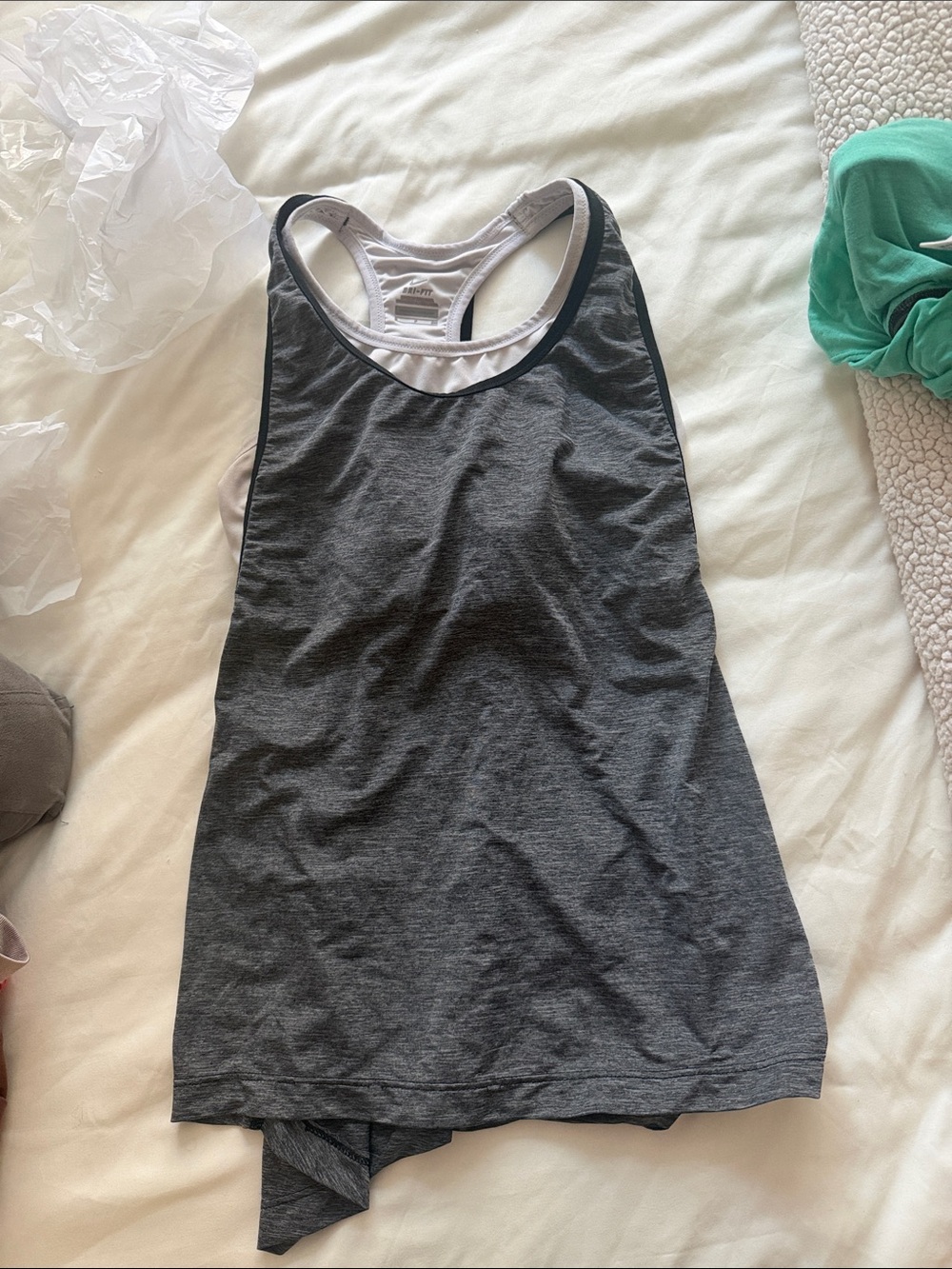 Nike Dark Gray Racerback Tank Top with White Trim